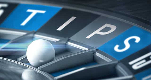 roulette wheel with the word "tips" written on it