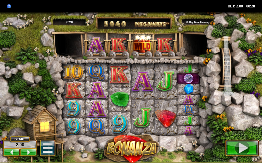 screenshot of the bonanza slot game interface