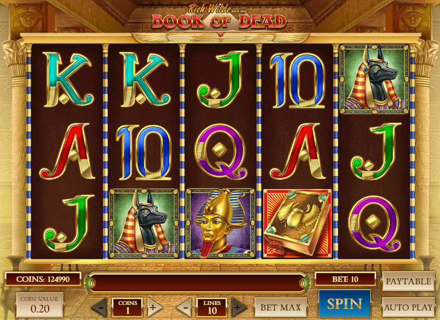 screenshot of the book of dead slot