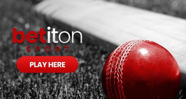 cricket bat and ball and the Betiton Sport cricket betting logo with a button saying play here