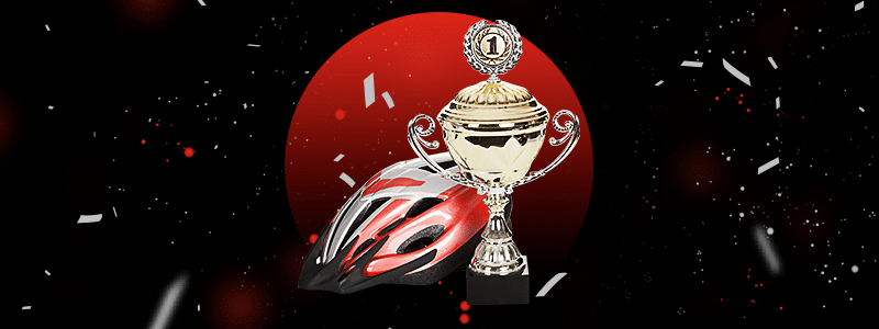 golden first place cycling trophy