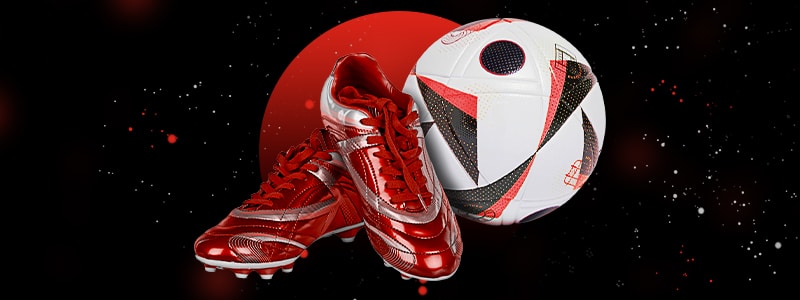 euro championship football equipment of shoes and a ball