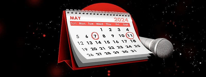 calendar with Eurovision 2024 schedule