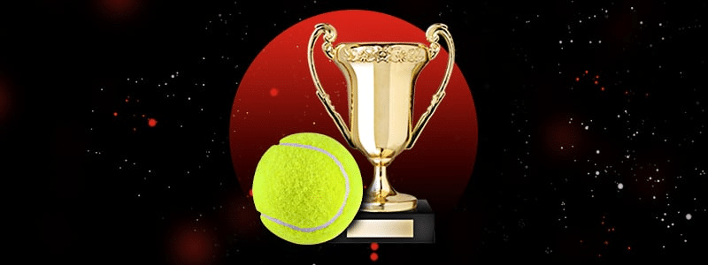 tennis trophy and ball